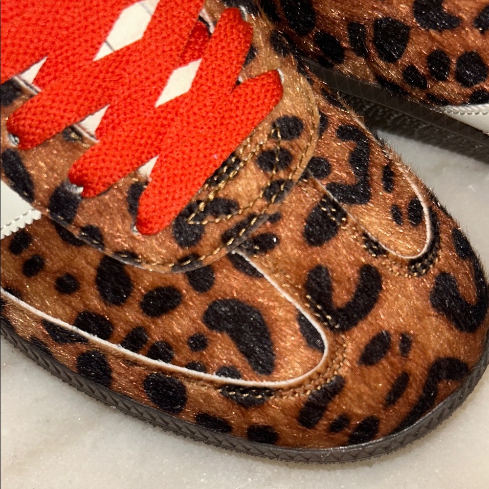 Adidas Leopard Print Sneakers with Orange Laces / Black Laces - Picture 4 of 9